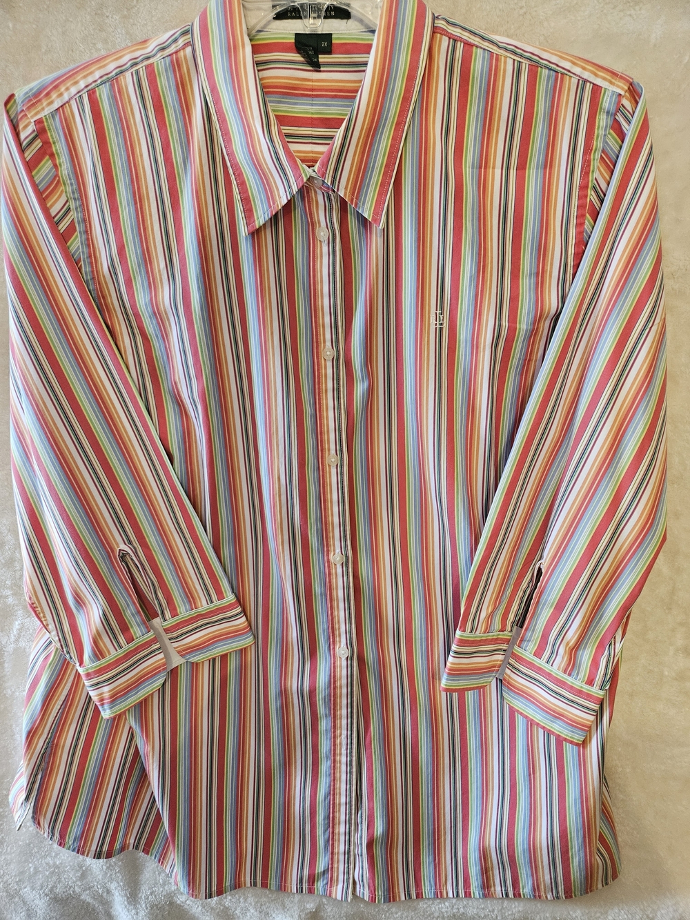 Lauren Ralph Lauren Multicolor Striped Button-Down Shirt Size 2X